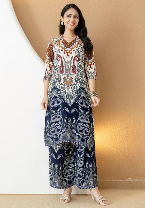 Multicolor Embroidery Rayon Kurta Set