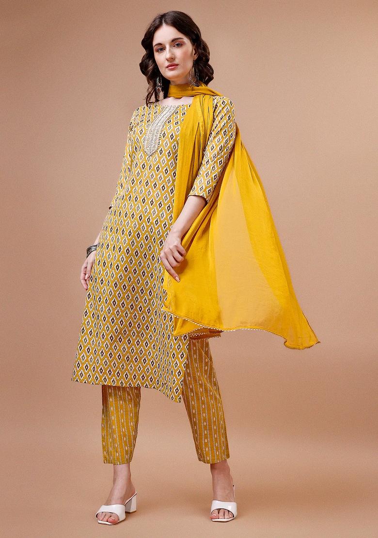 Multicolor Embroidery Rayon Kurta Set - Indya