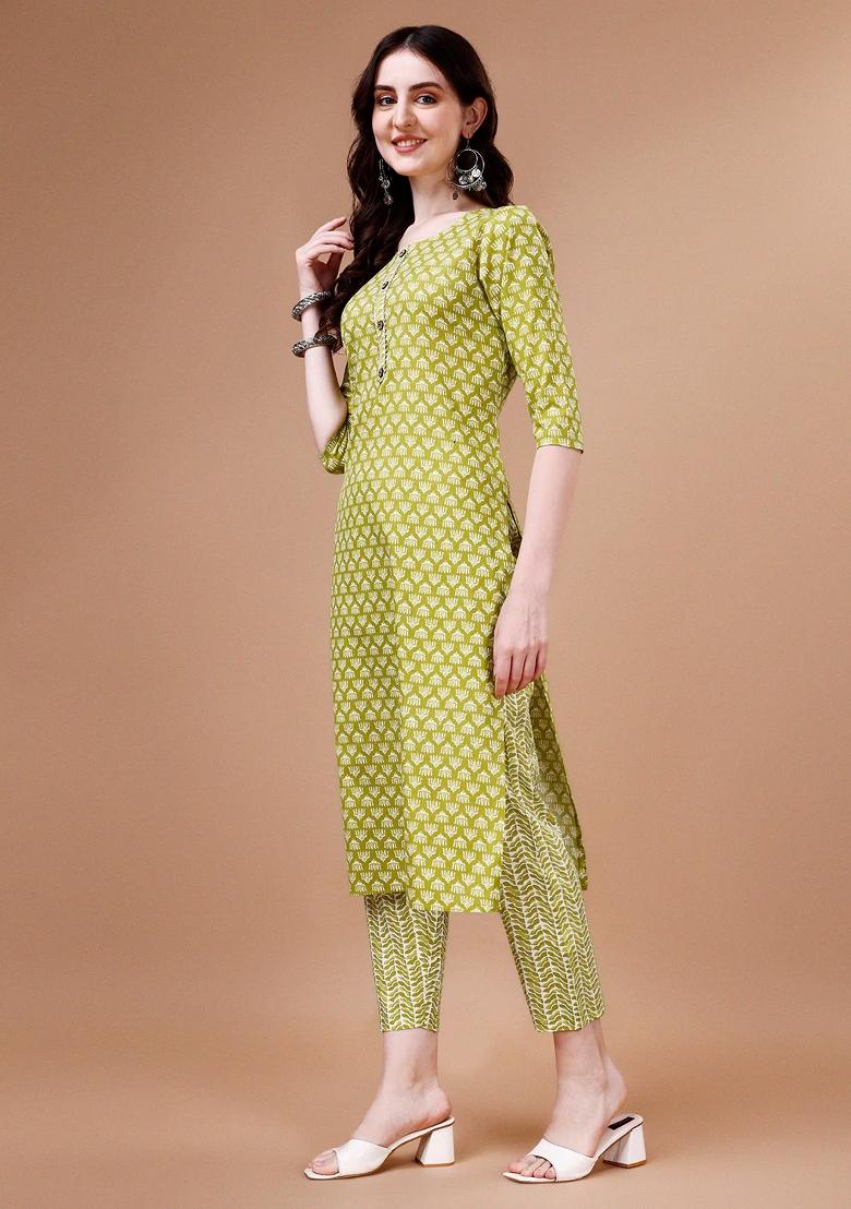 Multicolor Embroidery Rayon Kurta Set - Indya