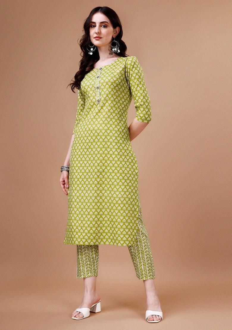 Multicolor Embroidery Rayon Kurta Set - Indya