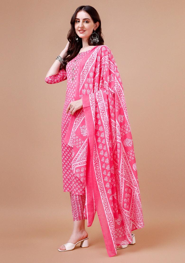 Multicolor Embroidery Rayon Kurta Set - Indya