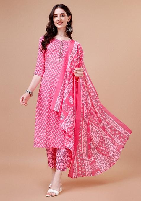 Multicolor Embroidery Rayon Kurta Set