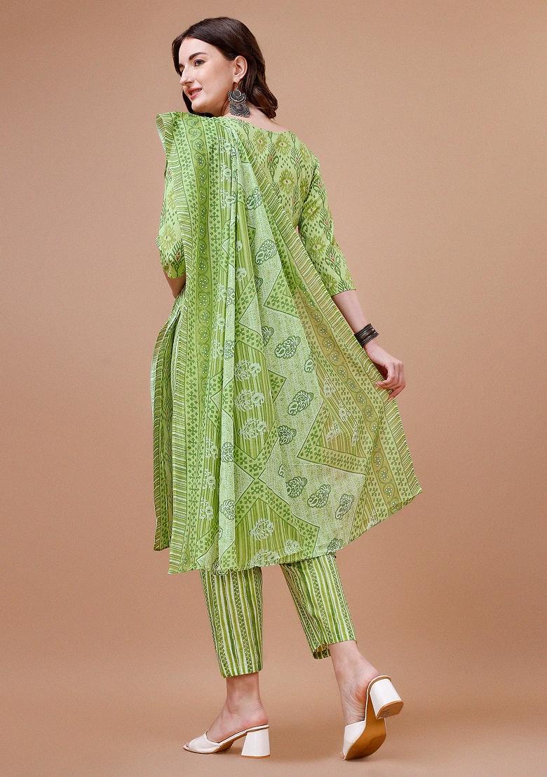 Multicolor Embroidery Rayon Kurta Set - Indya