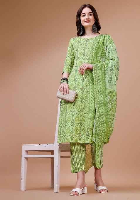 Multicolor Embroidery Rayon Kurta Set