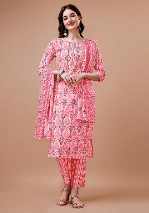 Multicolor Embroidery Rayon Kurta Set