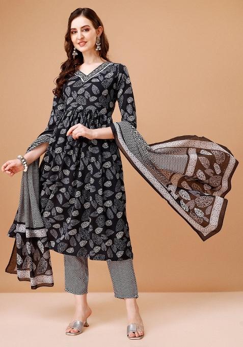 Multicolor Embroidery Rayon Kurta Set