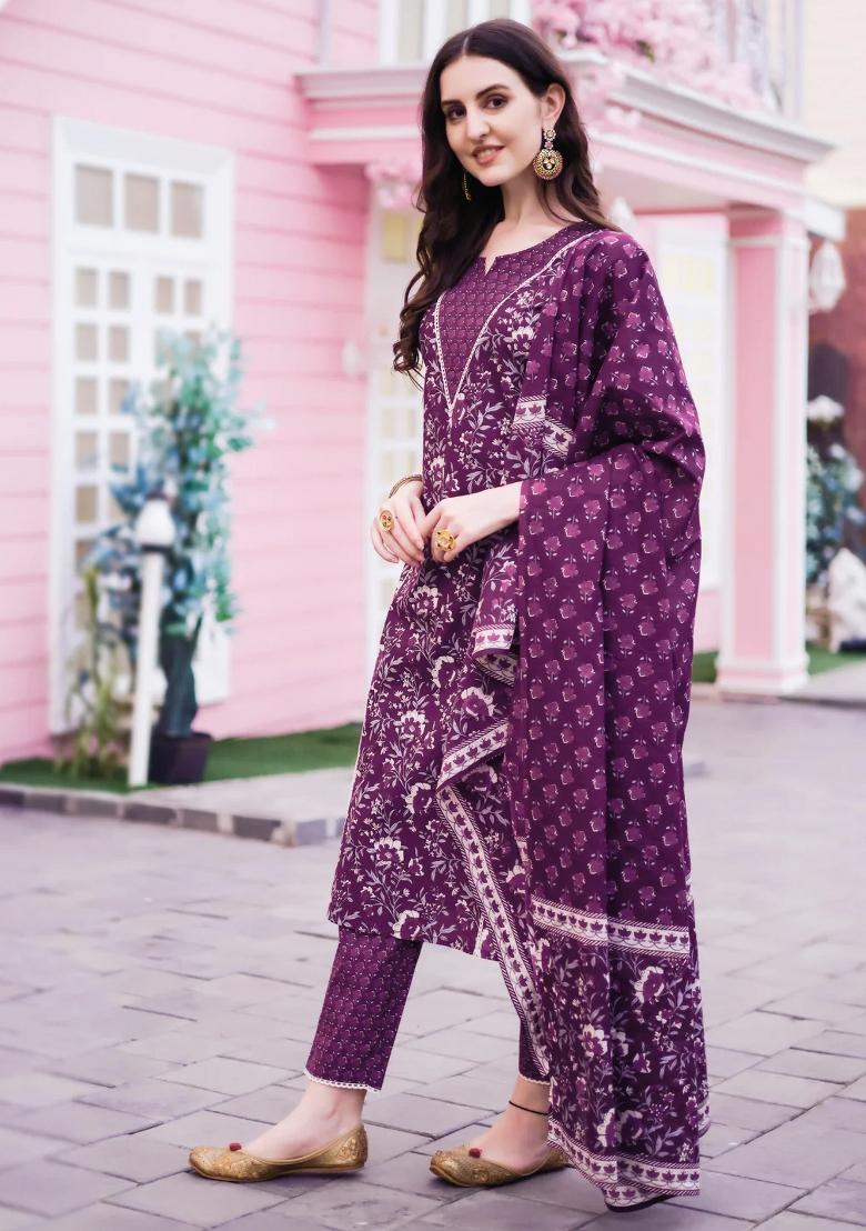 Multicolor Embroidery Rayon Kurta Set - Indya