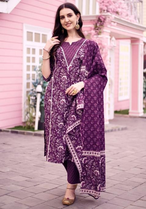 Multicolor Embroidery Rayon Kurta Set