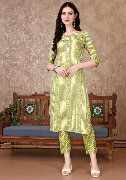 Multicolor Embroidery Rayon Kurta Set