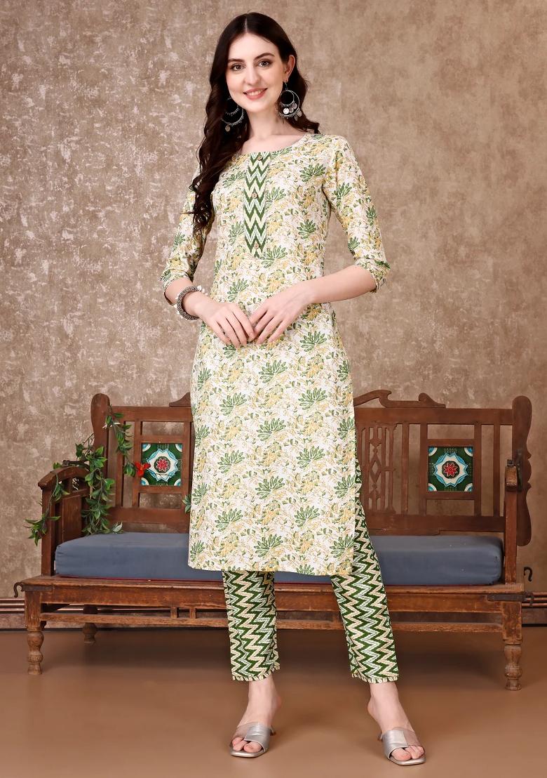 Multicolor Embroidery Rayon Kurta Set - Indya