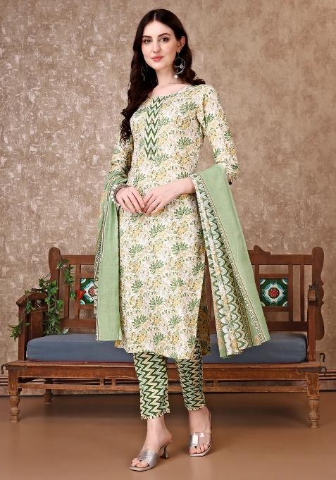 Multicolor Embroidery Rayon Kurta Set