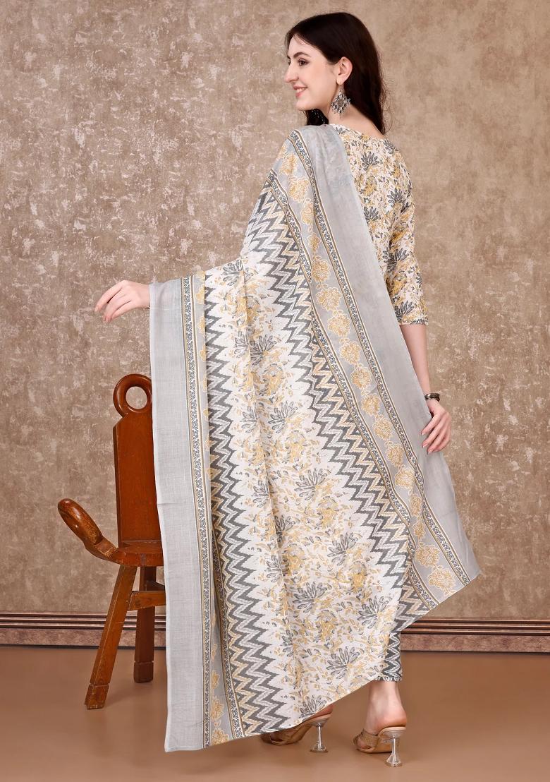 Multicolor Embroidery Rayon Kurta Set - Indya