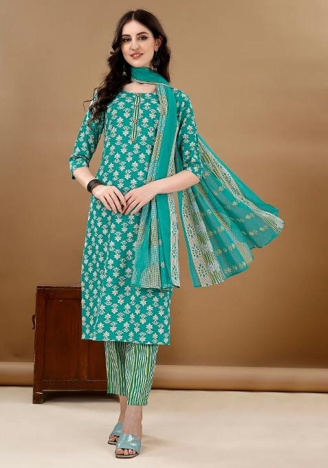 Multicolor Embroidery Rayon Kurta Set
