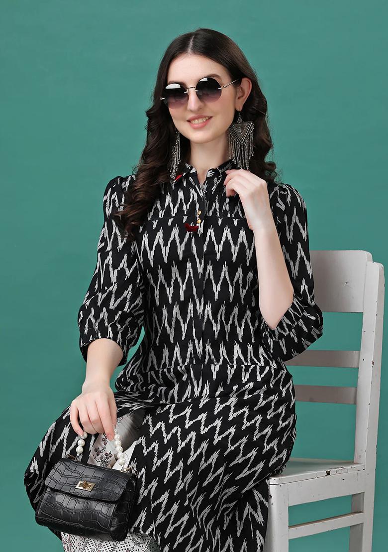 Multicolor Embroidery Rayon Kurta Set - Indya