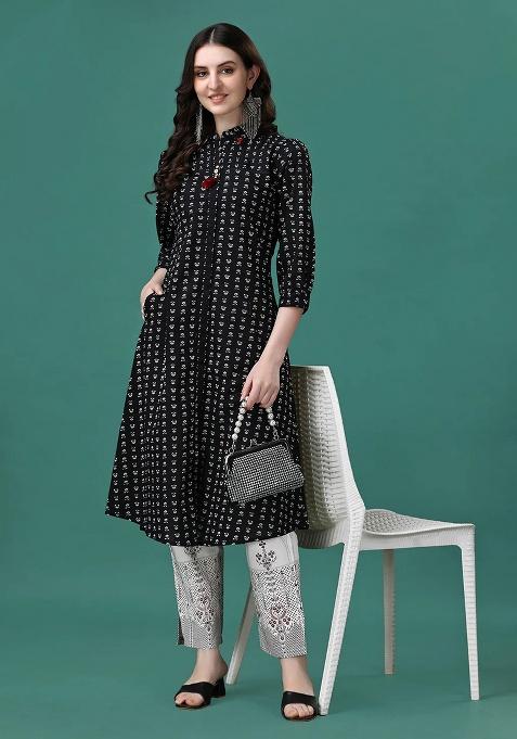 Multicolor Embroidery Rayon Kurta Set