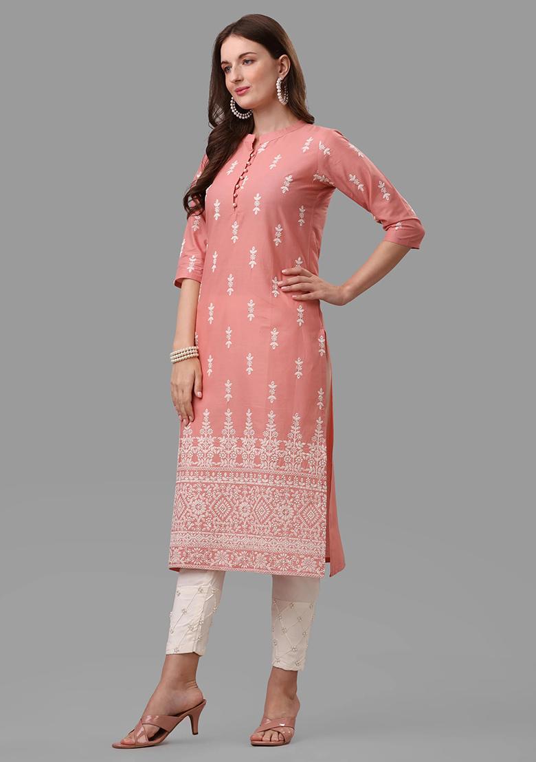 Multicolor Embroidery Rayon Kurta Set - Indya