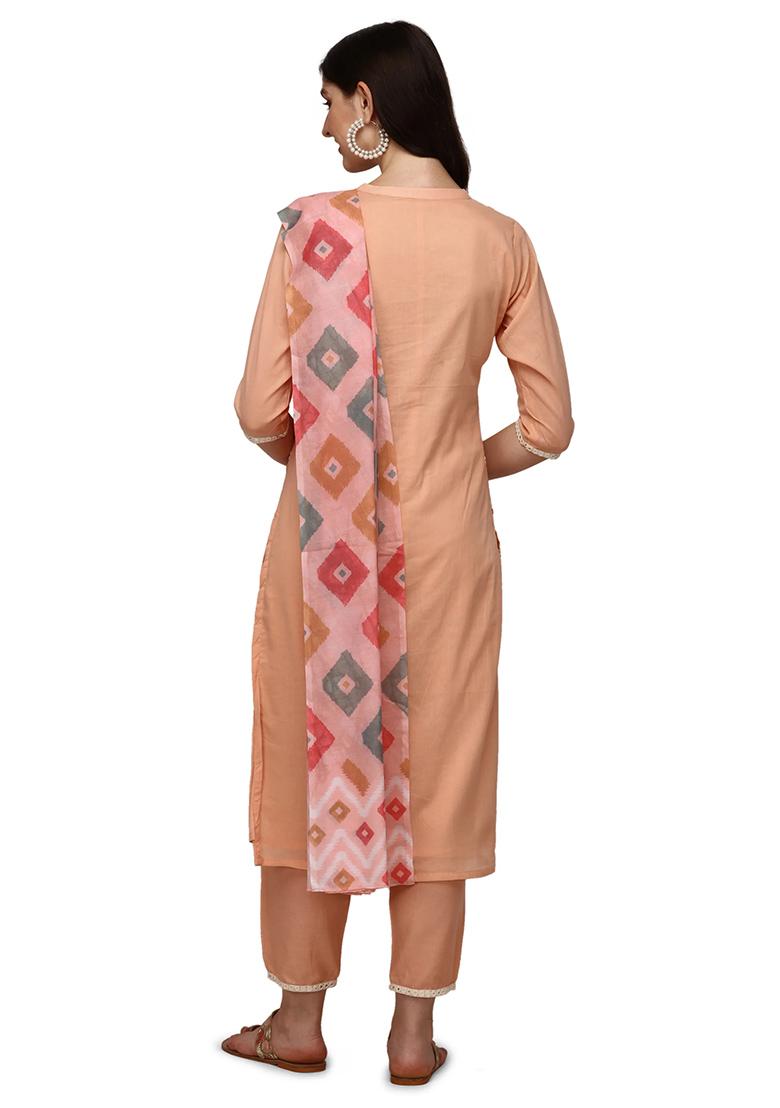 Multicolor Embroidery Rayon Kurta Set - Indya
