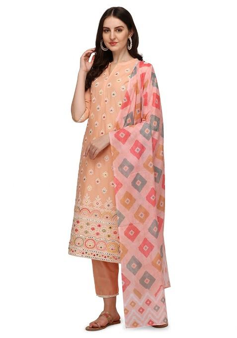 Multicolor Embroidery Rayon Kurta Set