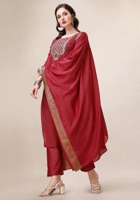 Multicolor Embroidery Rayon Kurta Set