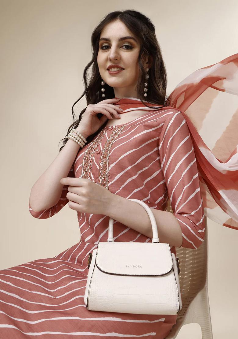 Multicolor Embroidery Rayon Kurta Set - Indya