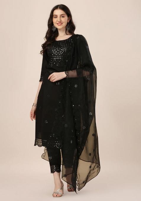 Multicolor Embroidery Rayon Kurta Set