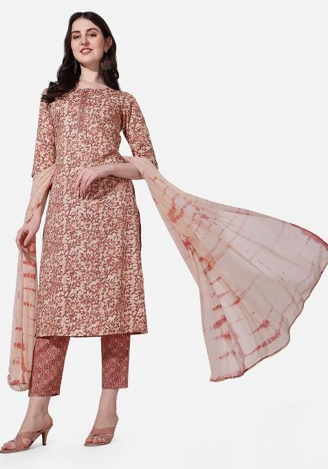 Multicolor Embroidery Rayon Kurta Set