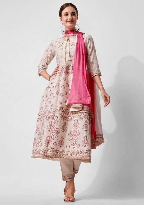 Multicolor Embroidery Rayon Kurta Set