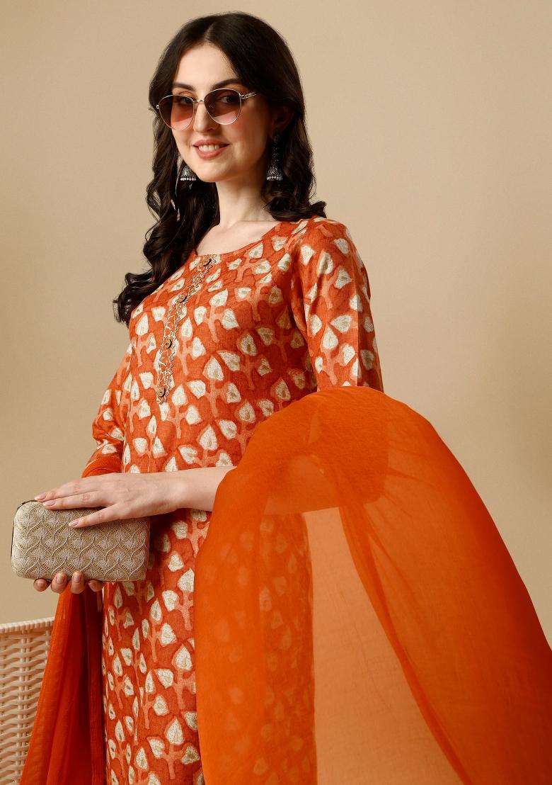 Multicolor Embroidery Rayon Kurta Set - Indya