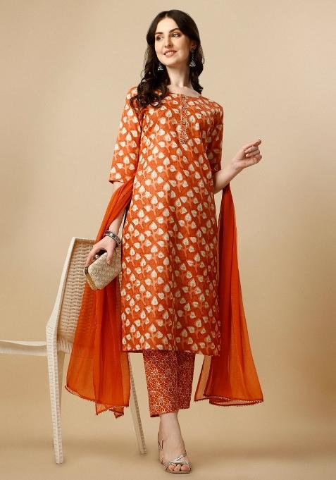 Multicolor Embroidery Rayon Kurta Set