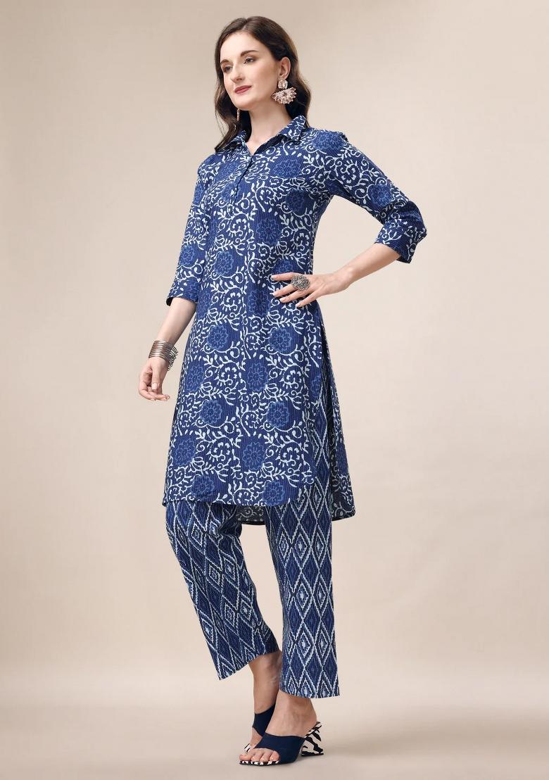 Multicolor Embroidery Rayon Kurta Set - Indya
