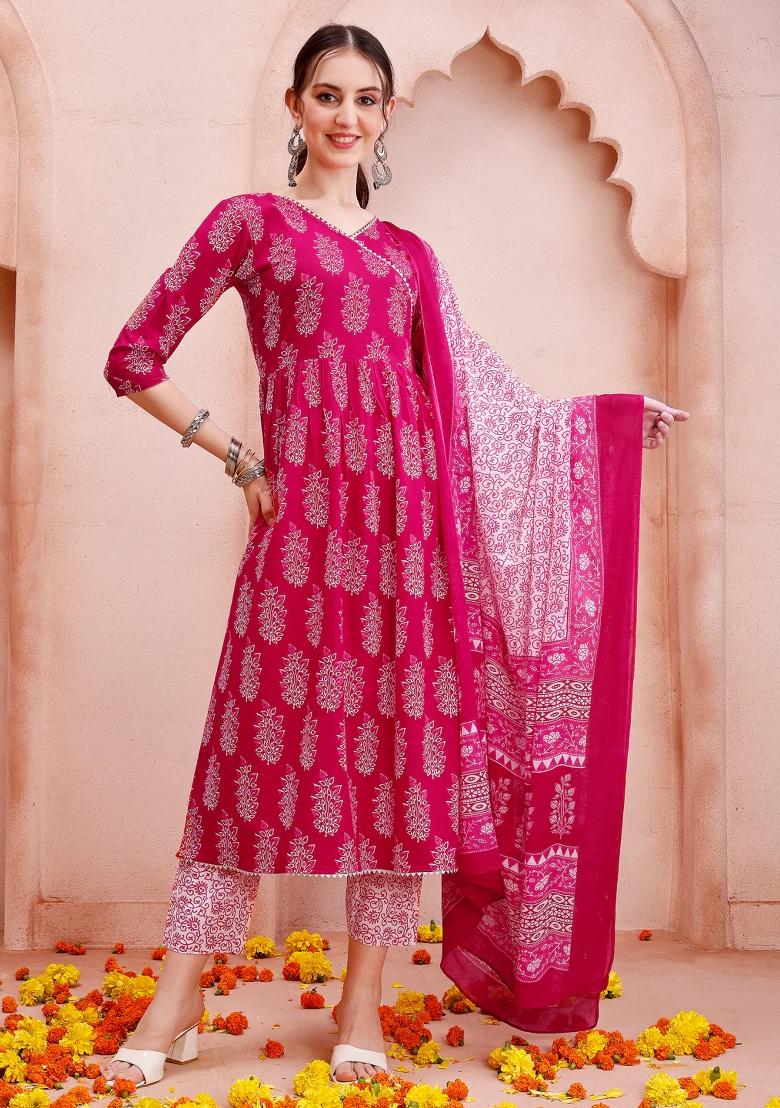 Multicolor Embroidery Rayon Kurta Set - Indya