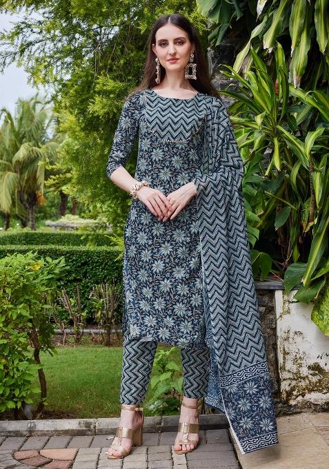 Multicolor Embroidery Rayon Kurta Set