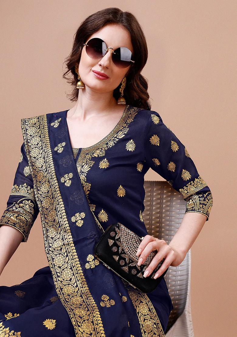 Multicolor Embroidery Rayon Kurta Set - Indya