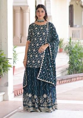 Rama Embroidery Georgette Kurta Set