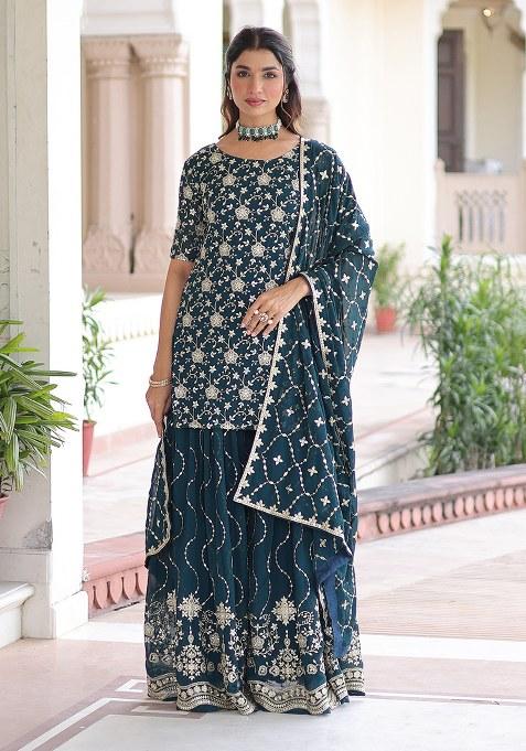 Rama Embroidery Georgette Kurta Set