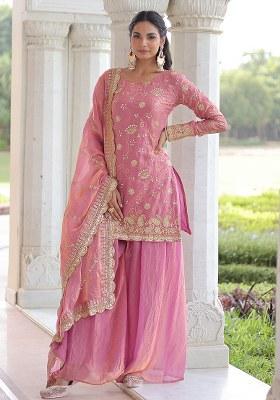 Pink Embroidery Fendi Kurta Set