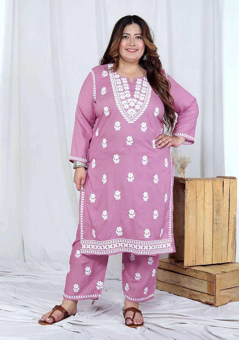 Blue Printed Cotton Straight Kurta Set - Indya
