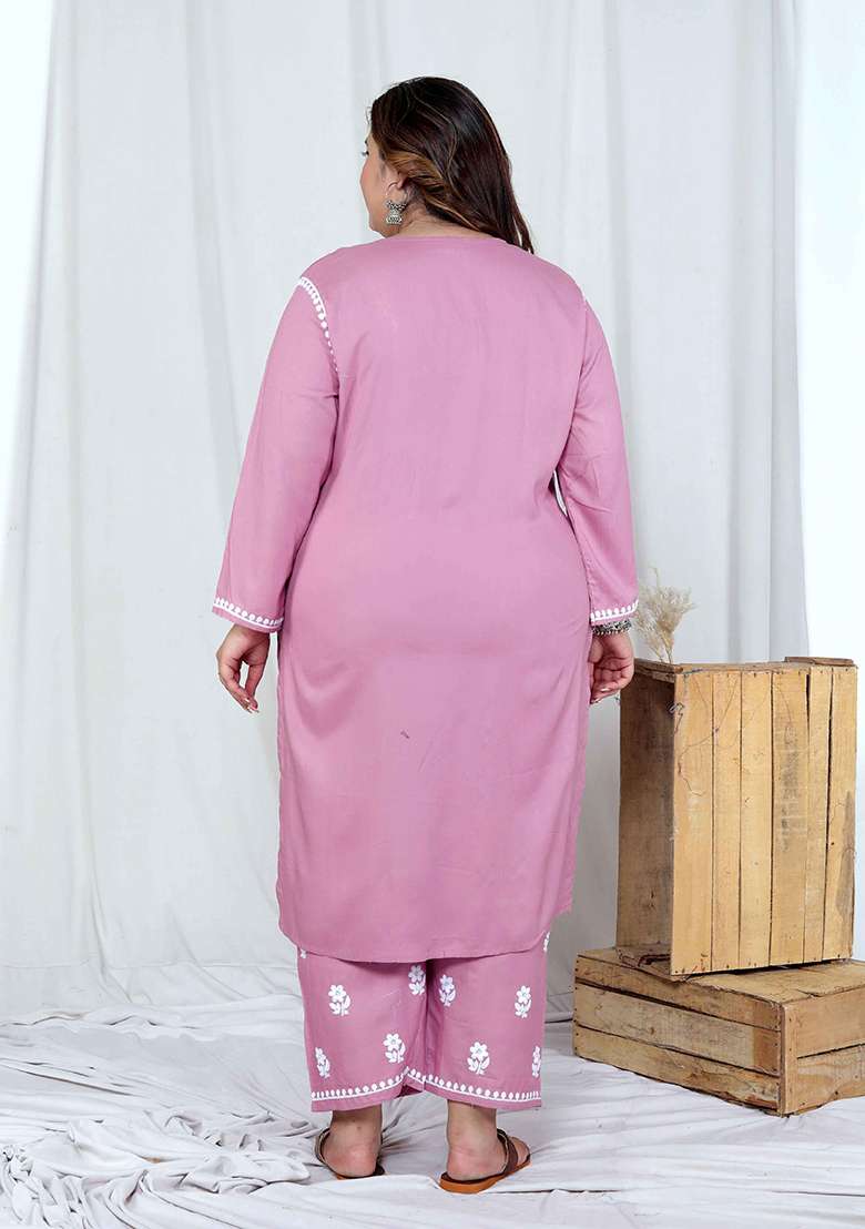 Blue Printed Cotton Straight Kurta Set - Indya