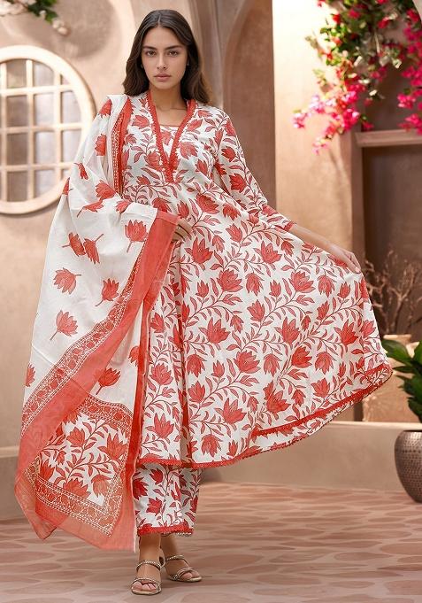 Multicolor Floral Cotton Kurta Set