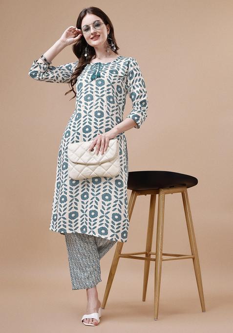 Multicolor Embroidery Rayon Kurta Set