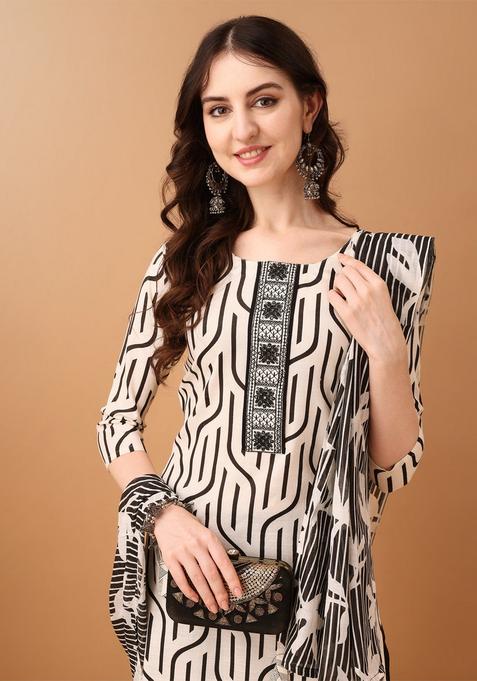 Black Embroidery Cotton Kurta Set