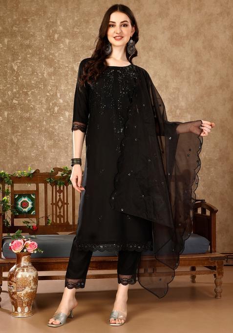 Multicolor Embroidery Rayon Kurta Set