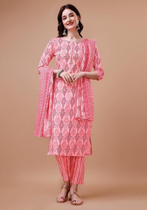 Multicolor Embroidery Rayon Kurta Set