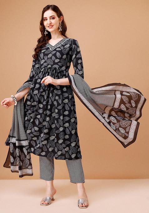 Multicolor Embroidery Rayon Kurta Set