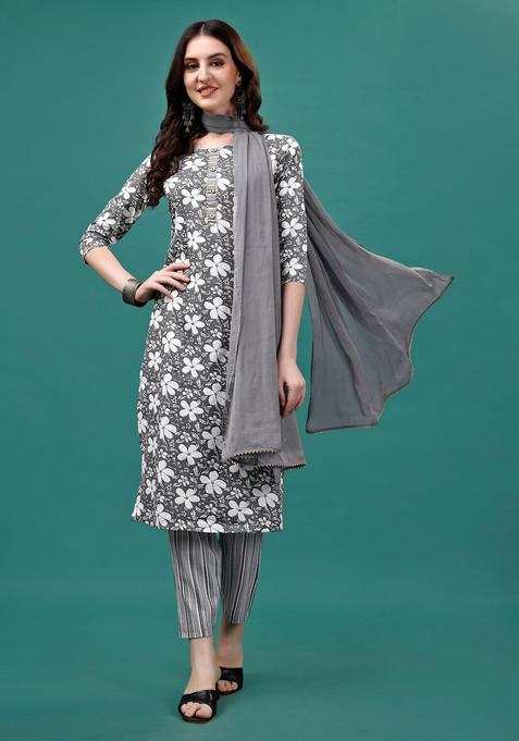 Multicolor Embroidery Rayon Kurta Set