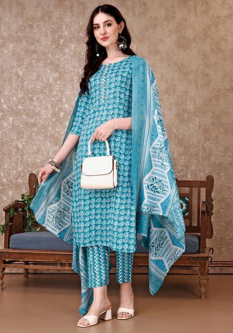 Multicolor Embroidery Rayon Kurta Set