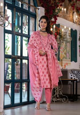 Multicolor Embroidery Rayon Kurta Set