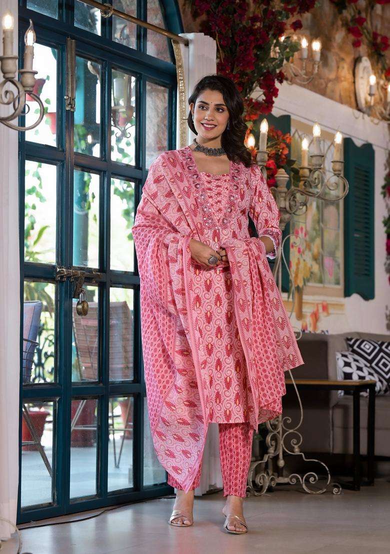 Multicolor Printed Rayon Straight Kurta Set - Indya