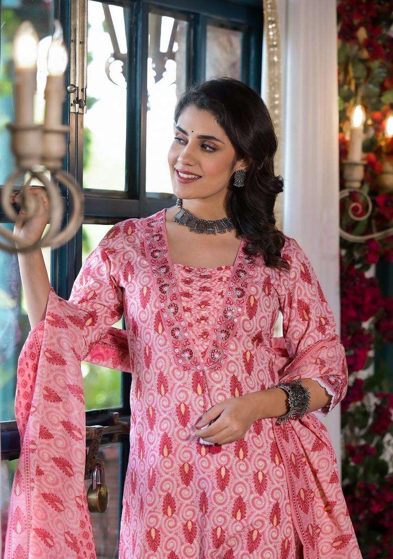 Multicolor Printed Rayon Straight Kurta Set - Indya