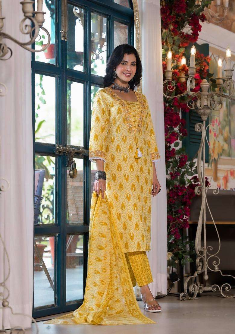 Multicolor Printed Rayon Straight Kurta Set - Indya